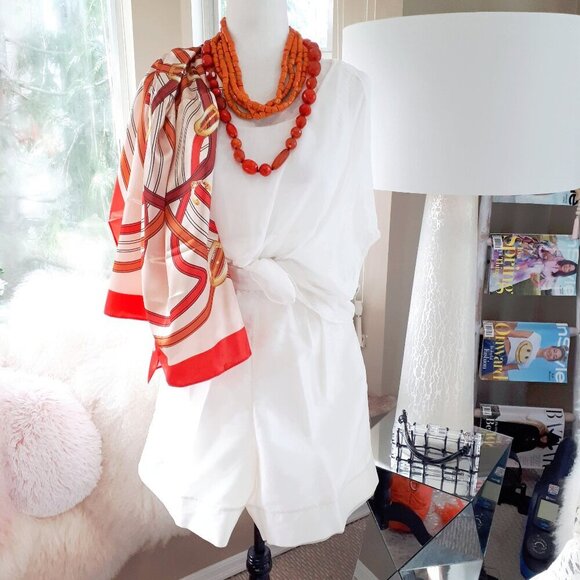 EUC Tendenze white silk t-shirt blouse, L - Picture 6 of 11